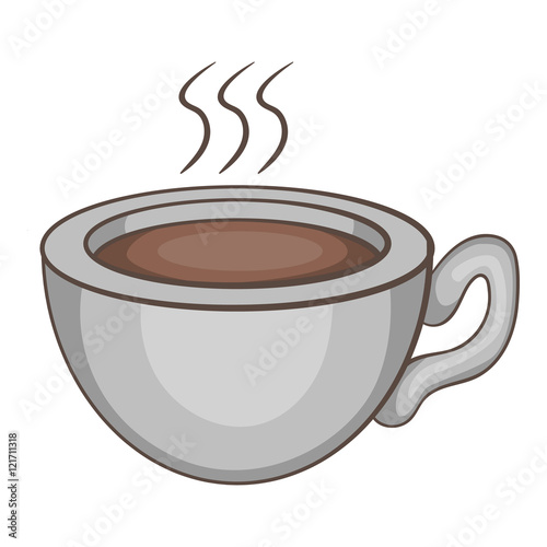 Coffee cup icon in cartoon style isolated on white background vector illustration