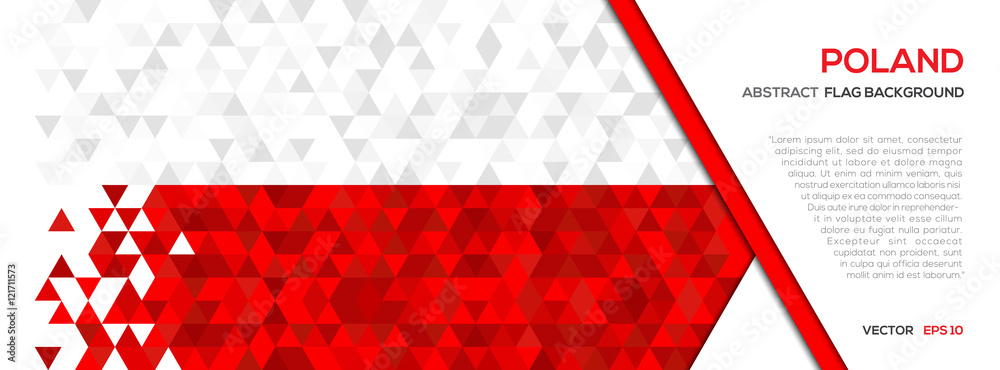 Fototapeta premium Abstrakcjonistyczny wieloboka kształta Geometryczny tło Polska flaga