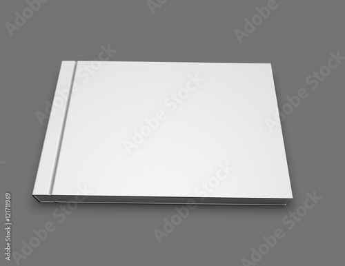 Photo book album blank hardcover landscape orientation mock up.