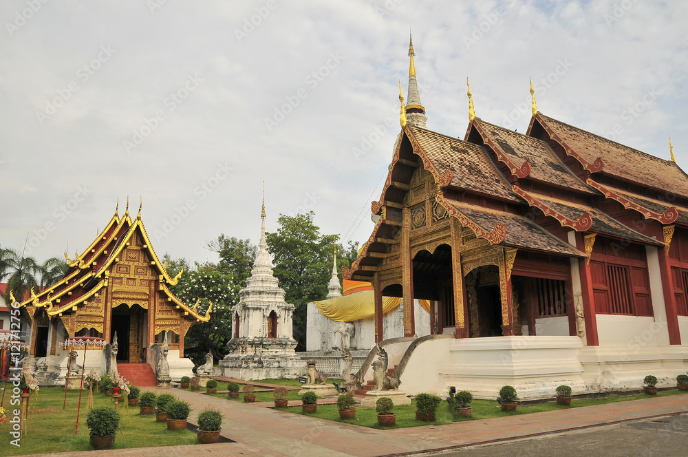 Ancient pagoda at Wat Chedi Luang temple 700 years in Chiang Mai, Asia Thailand, They are public domain or treasure of Buddhism, no restrict in copy or use Ancient pagoda at Wat Chedi Luang temple 700 years in Chiang Mai, Asia Thailand, They are public domain or treasure of Buddhism, no restrict in copy or use