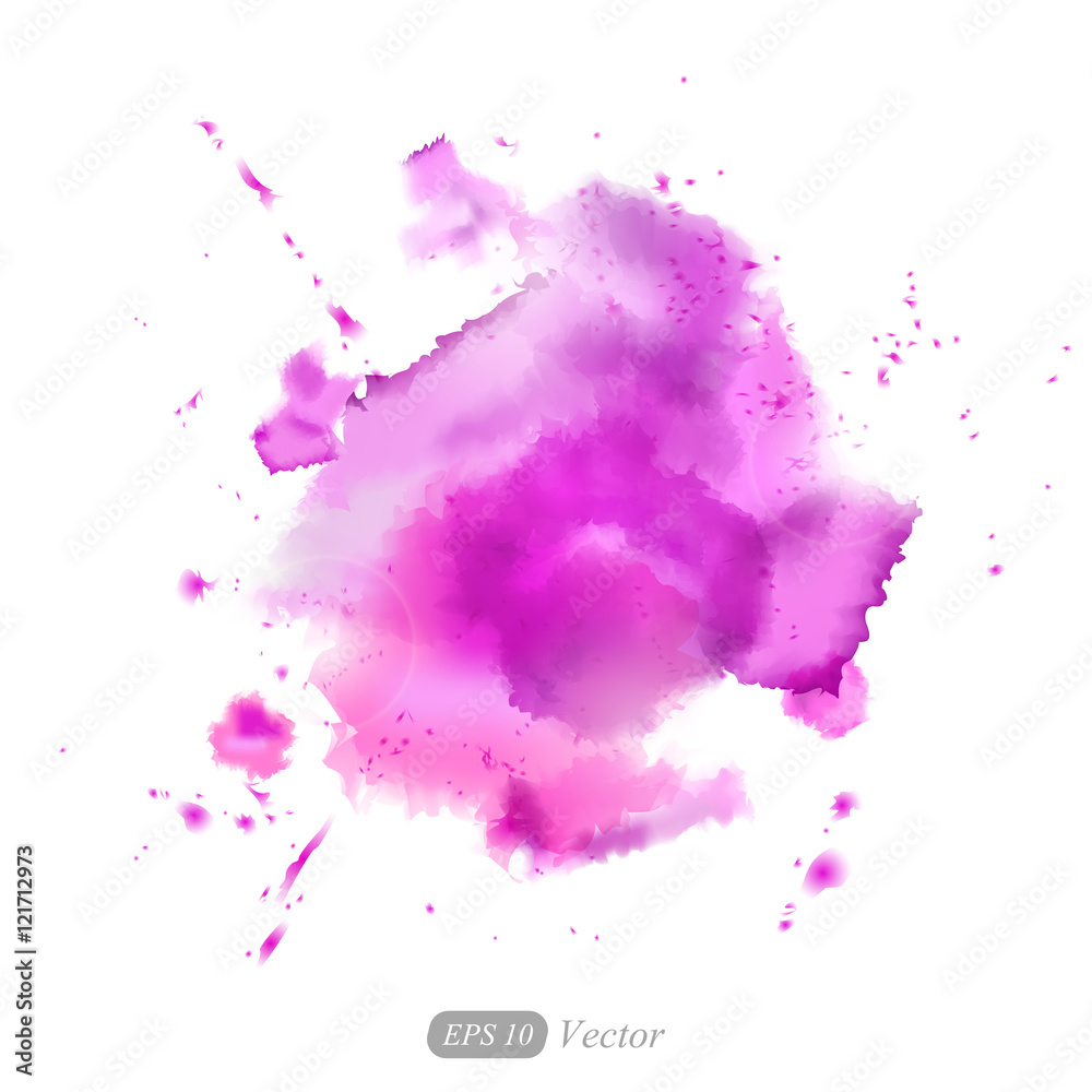 Abstract vector watercolor pink background. Vector.