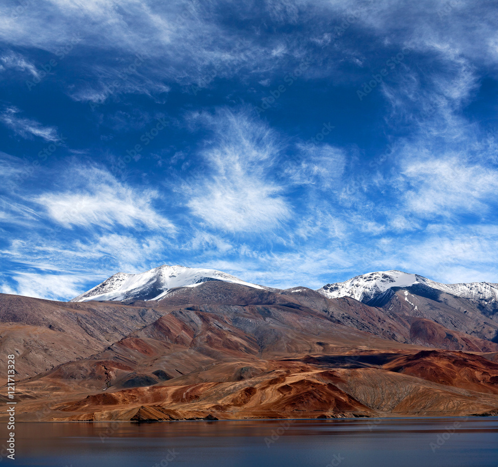 Tso Moriri lake in Ladakh, Jammu and Kashmir, North India.