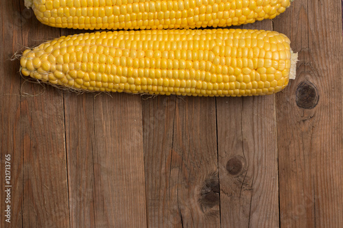 corn on the wooden background