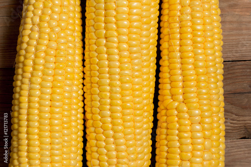 corn on the wooden background