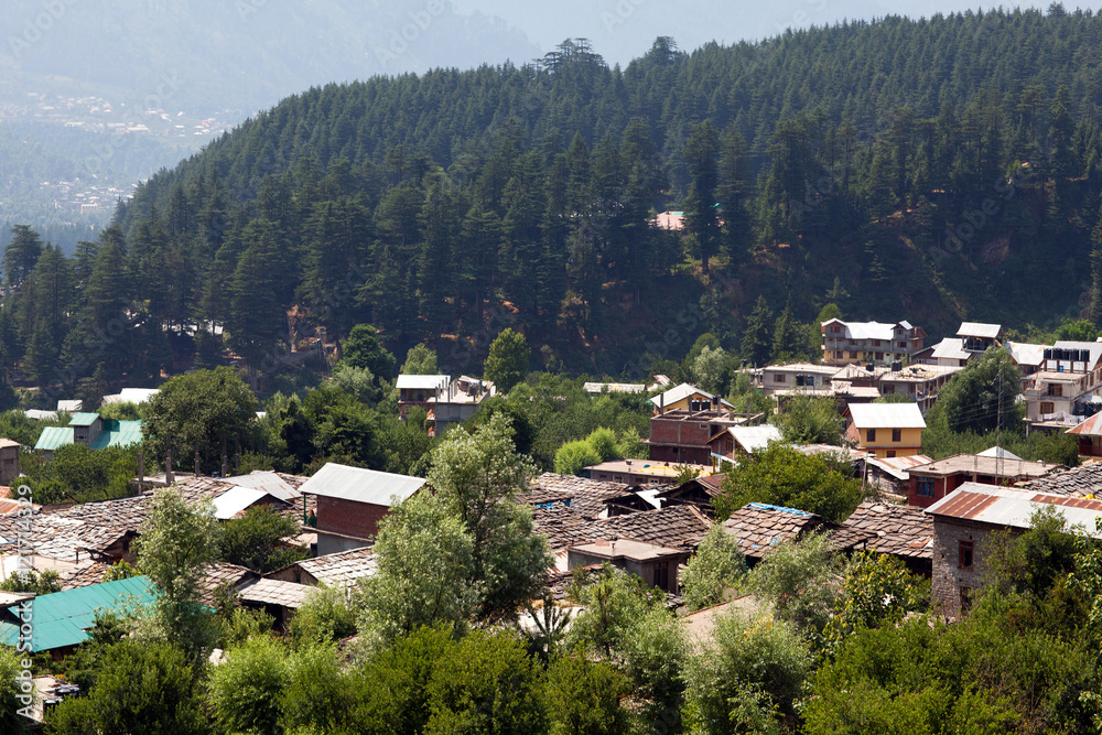 Old Manali village in Kullu valley, India.