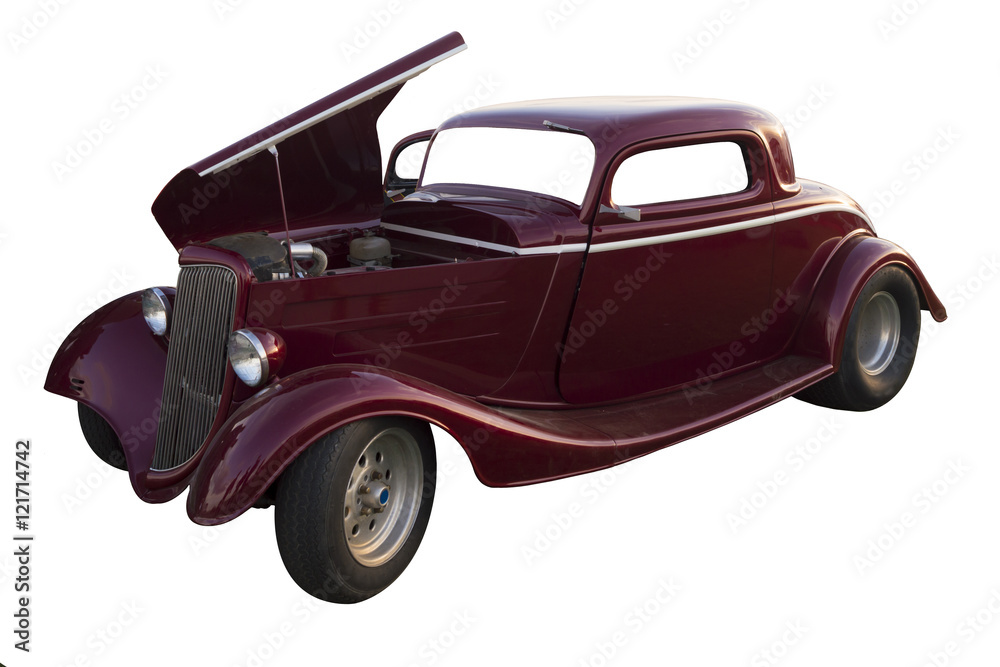 Red Retro Car Isolated on White background