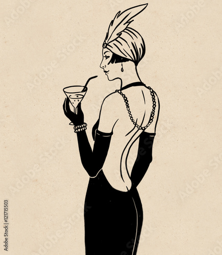 Flapper girl: Retro party invitation design