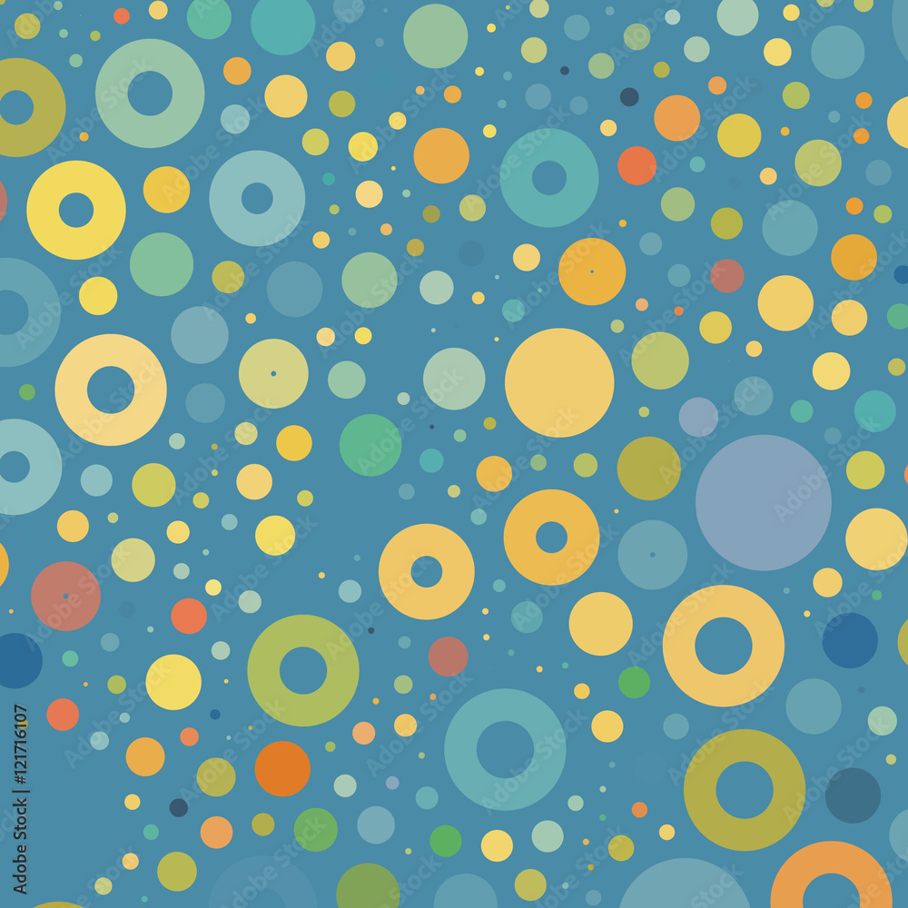 Colorful Abstract Background with Dots, Rings, Bubbles Colorful Abstract Background with Dots, Rings, Bubbles