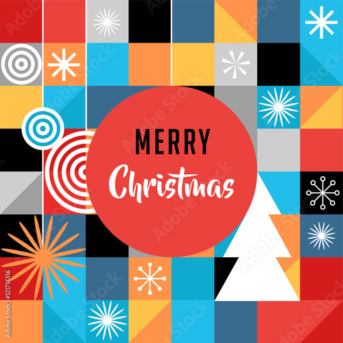 Merry Christmas, geometric abstract background, poster, theme and scandinavian style background pattern