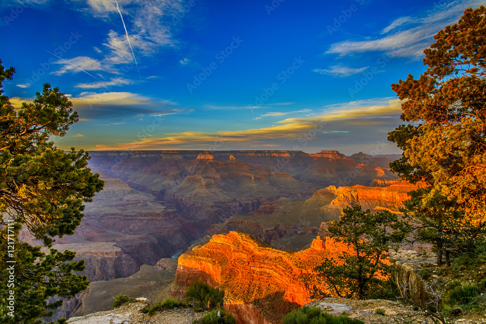 Sunset overt the grand Canyon South rim Arizona