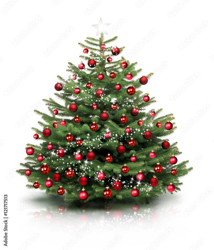 Fototapeta premium Traditionell geschmückter Weihnachtsbaum