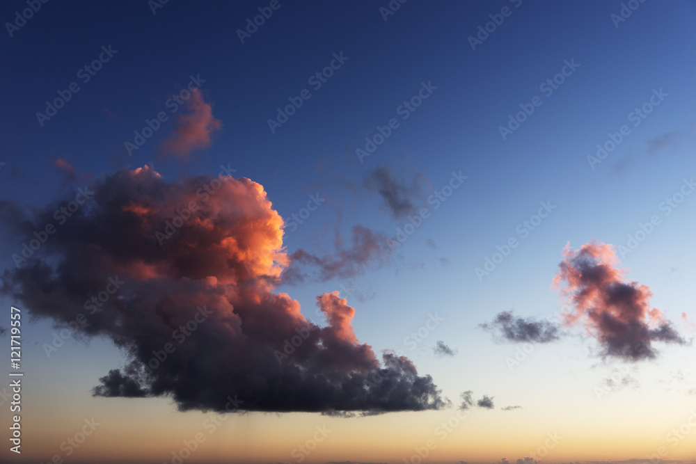 Beautiful clouds over the sea at sunset