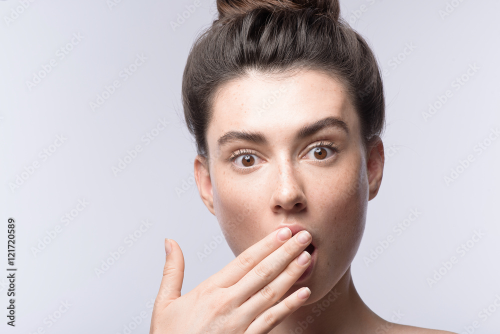 surprised young girl isolated on white background surprised young girl isolated on white background