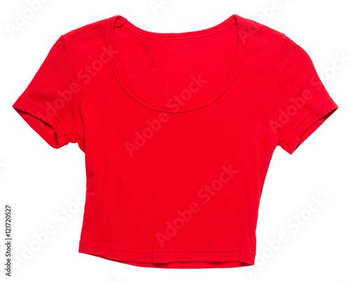 Принти на полотні Cropped red t-shirt on white