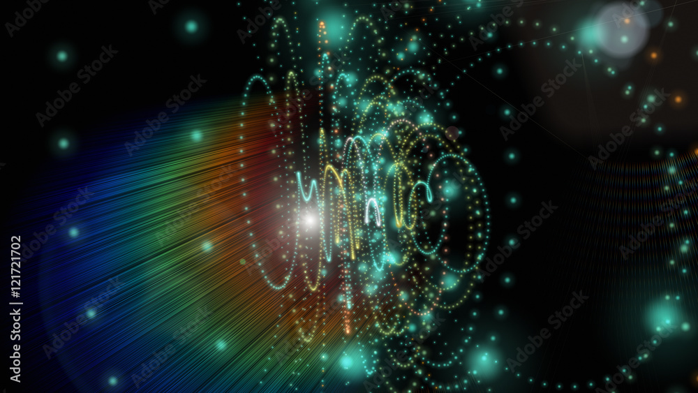 Obraz premium futuristic particle wave background design with lights