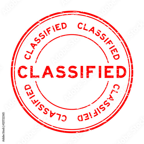 Grunge red classified rubber stamp