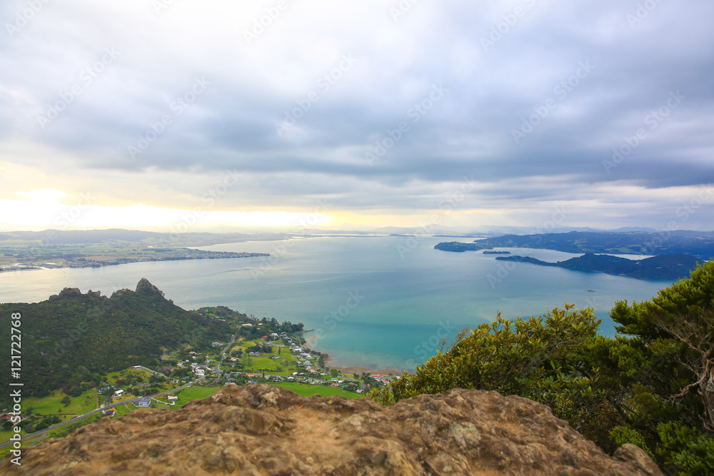 Spectacular view of Whangarei harbor from Mt Manaia, NZ Spectacular view of Whangarei harbor from Mt Manaia, NZ