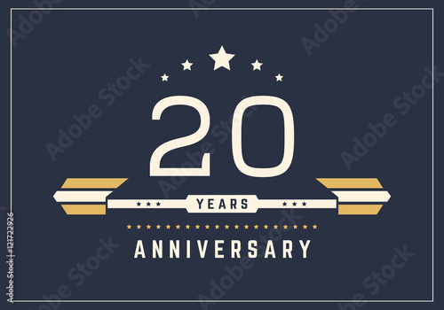 Twenty years anniversary celebration logotype. 20th anniversary logo.