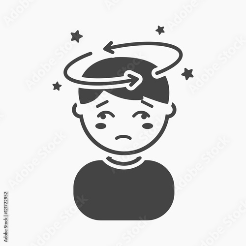 Dizziness icon cartoon. Single sick icon from the big ill, disease simple.