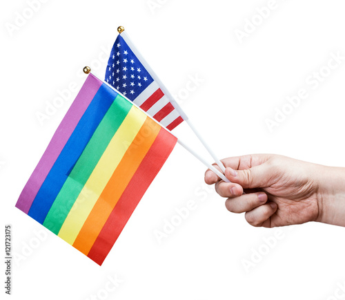 American and rainbow flag © OlegDoroshin