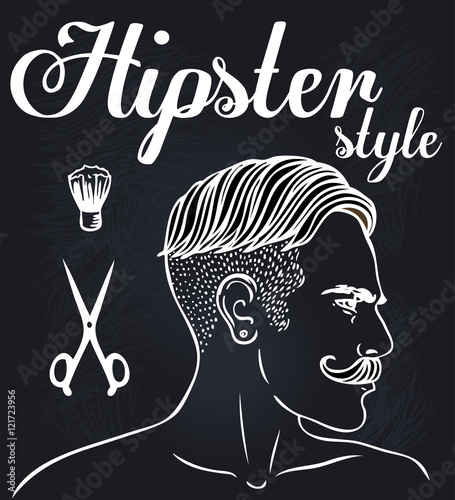 Hipster Barber Shop Business Card design template.