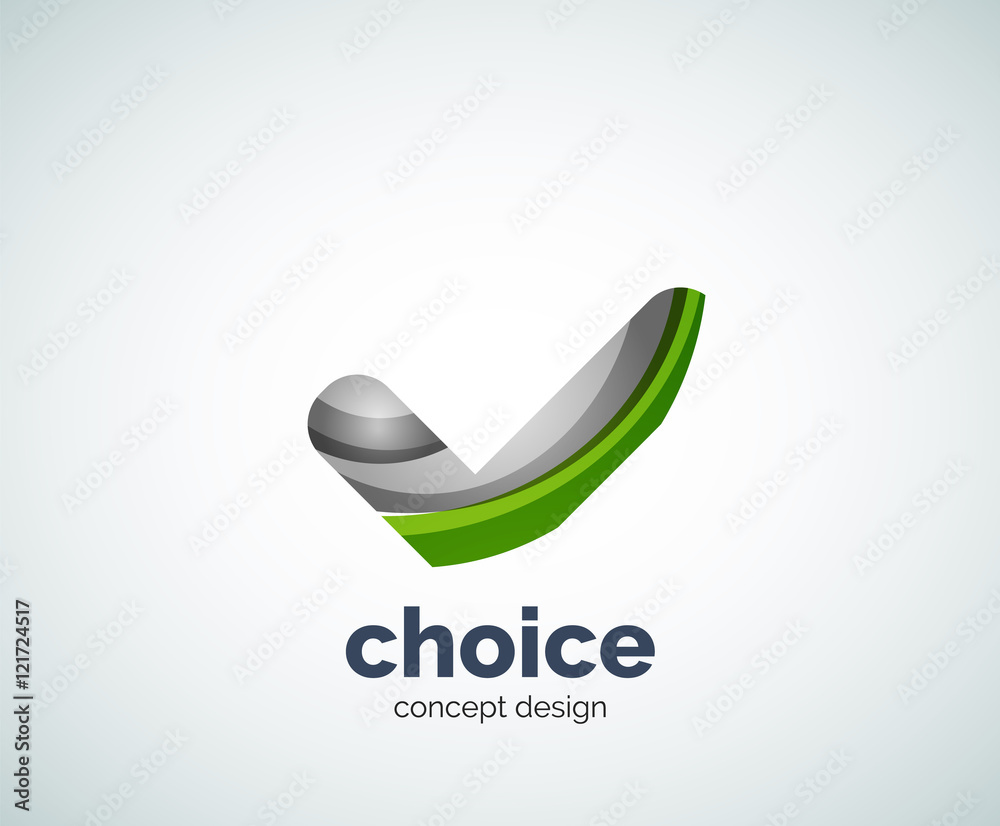 Fototapeta premium Vector choice concept, tick logo template