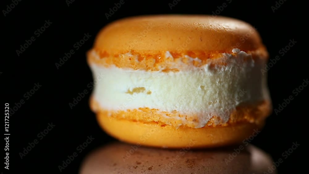 Delicious macaron dessert filled with sweet buttercream, culinary masterpiece Delicious macaron dessert filled with sweet buttercream, culinary masterpiece