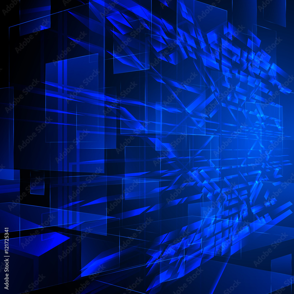 Abstract blue digital technology background. Vector illustration