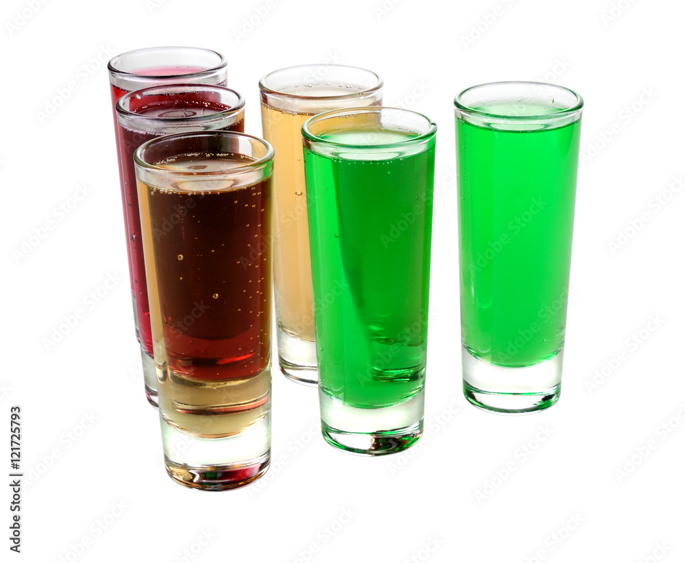Transparent glass cup with a carbonated beverage Transparent glass cup with a carbonated beverage