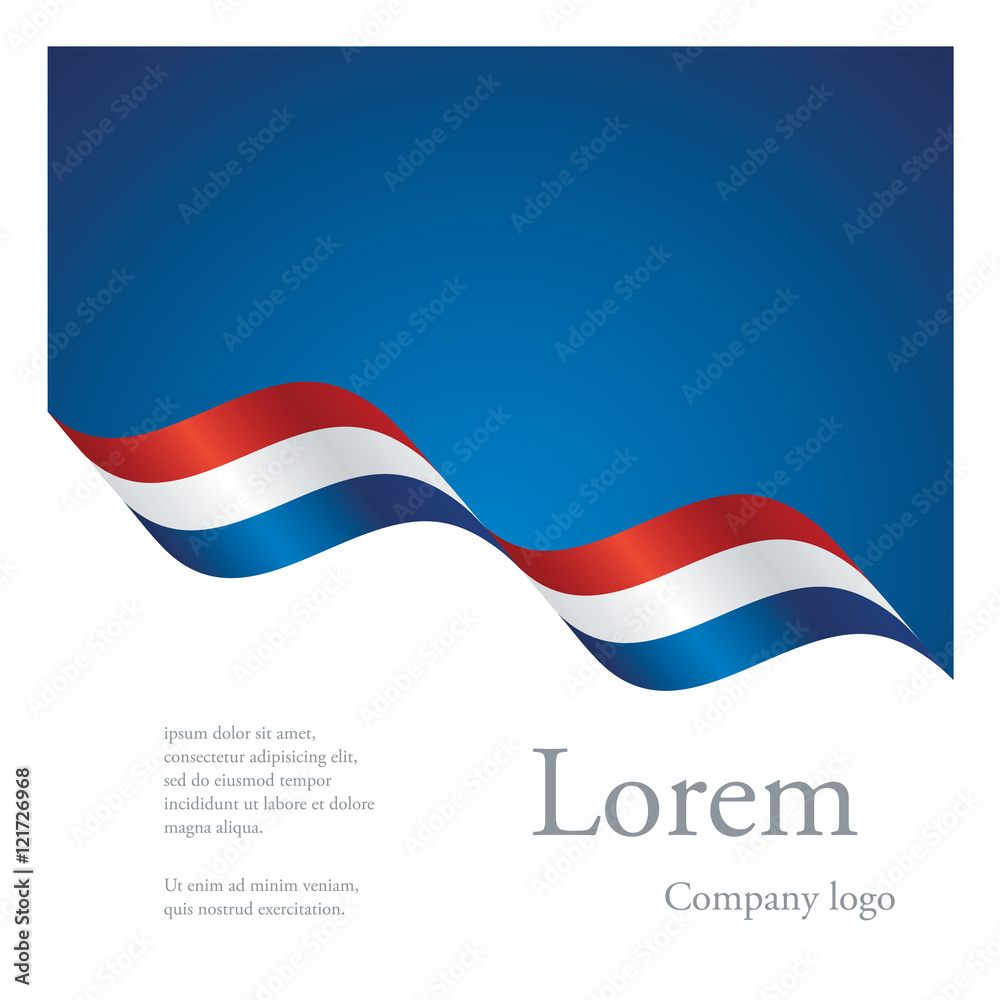 New brochure abstract design modular pattern of wavy flag ribbon of Netherlands New brochure abstract design modular pattern of wavy flag ribbon of Netherlands