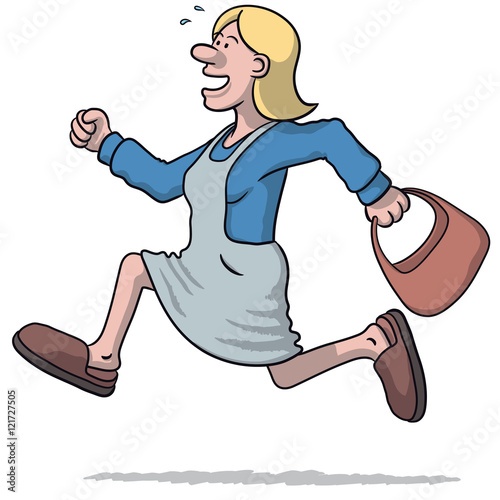 illustration of a woman running very fast