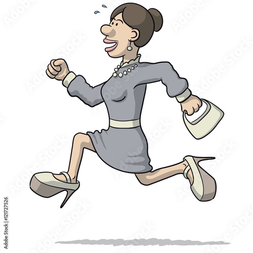 illustration of a woman running very fast