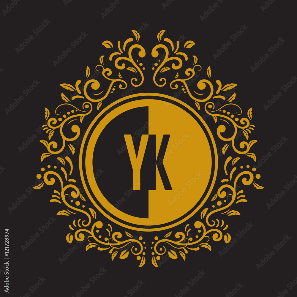 Fototapeta premium INITIAL CIRCLE HALF vintage elegant luxury