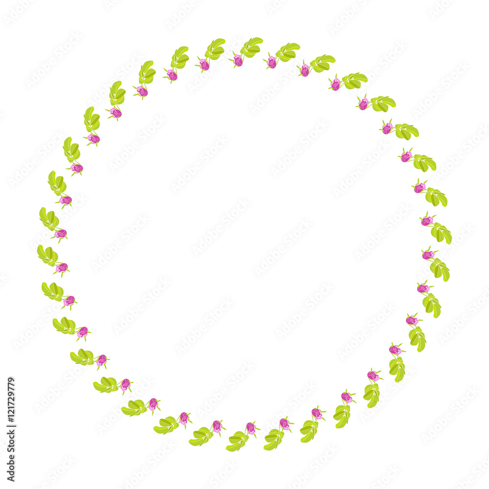 the round shape of a rose with leaves handmade isolated on white background vector design element
