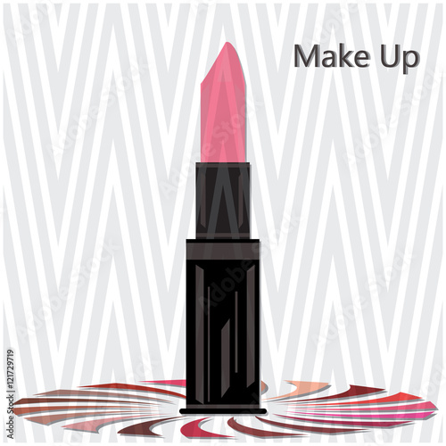 lipstick pink cosmetic palette abstract bright zig-zag background isolated modern art creative design element vector
