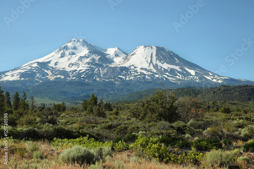 Mount Shasta and Mount Shastina in Northern California,