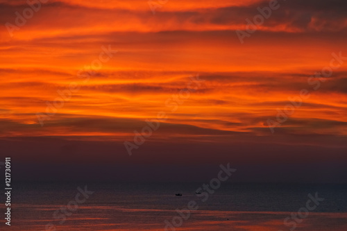 Red sunset on Mediterranean sea © ksenija1803z