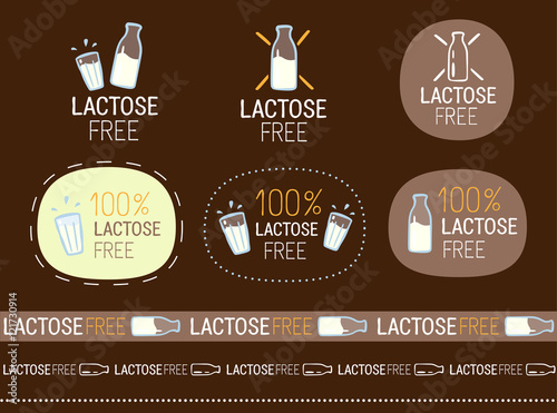 vector lactose free sign set
