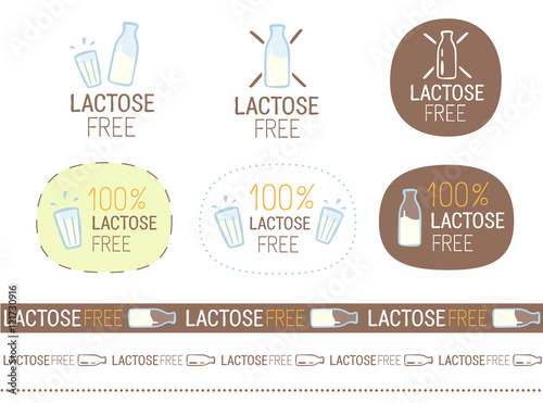 vector lactose free sign set