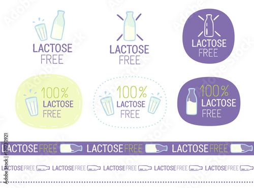 vector lactose free sign set