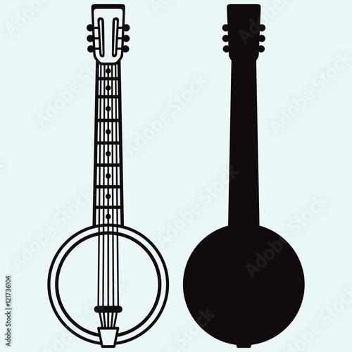 Silhouette of Banjo, Musical string instrument