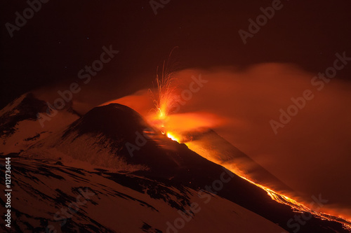 Volcano Etna eruption