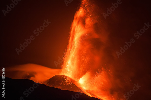 Billede på lærred Volcano Etna eruption