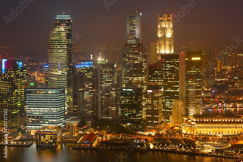 Illuminated night view of Singapore © joyt