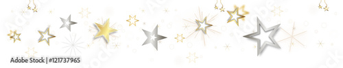 Stern Sterne Band Banner Hintergrund Silber Gold Weihnachten