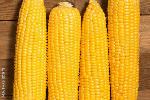 corn on the wooden background
