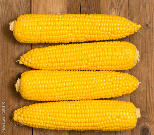 corn on the wooden background