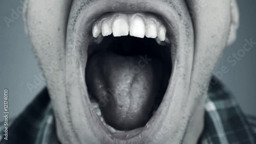close up of screaming man