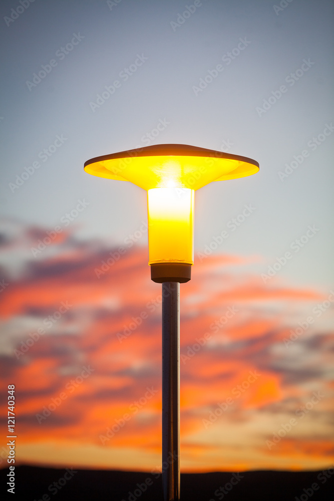 Street lamp at sunset Street lamp at sunset