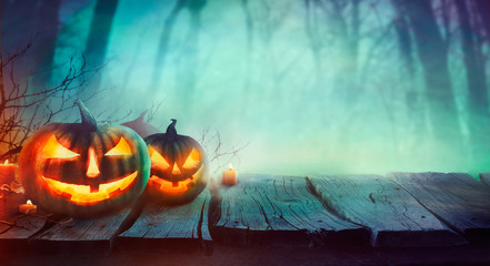 Halloween design with pumpkins